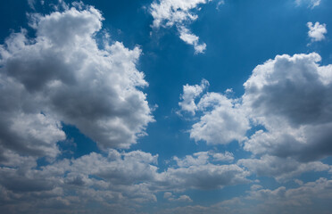 Clouds and sky background. Beauty cloudy in sunshine calm bright winter air background