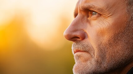 Obraz premium Minimalist depiction of a police officer in law enforcement with a serene expression professional portrait against a softly faded background in a security or protection environment with ample copy spa