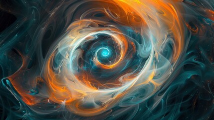 Swirling cosmic colors create a mesmerizing spiral in deep space, showcasing the beauty of the universe in vibrant hues