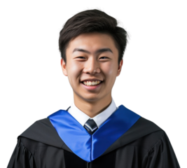 PNG Happy chinese man student university graduation.