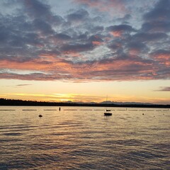 sunset on the lake