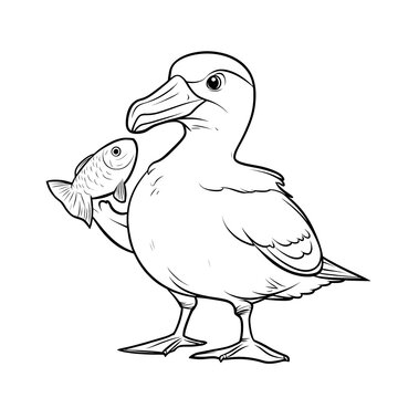 recommend clip art: Albatross mit Fisch transparent ausmalen Clipart