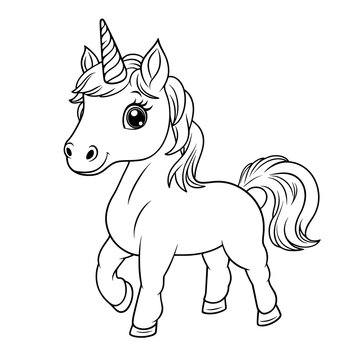 Einhorn transparent ausmalen Clipart