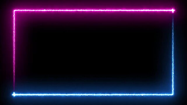 Abstract glowing neon frame