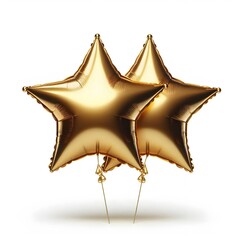 Gold start, ballon, Celebration, Decoration, Isolated on a white background
