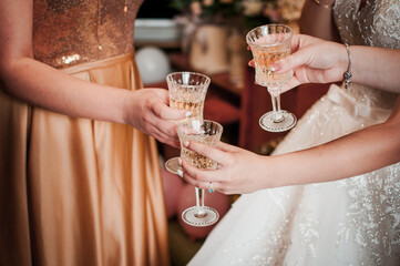 Elegant Celebration Toast with Sparkling Crystal Glasses at a Festive Gathering
