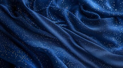 A dark blue fabric with a glittering texture.