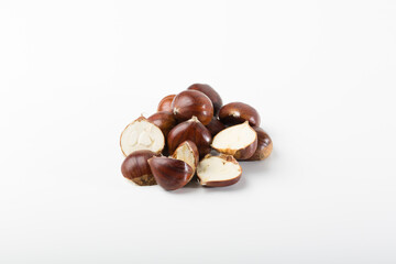 Castaña, entera, partida, cruda