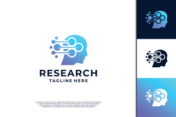 Man Robot Brain Artificial Intelligence Logo design