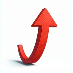 red arrow up line, target, isolate on a white background, 3d render, Growing Up