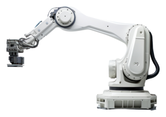 PNG Robot arm machine tool for industrial manufacture factory technology equipment machinery.