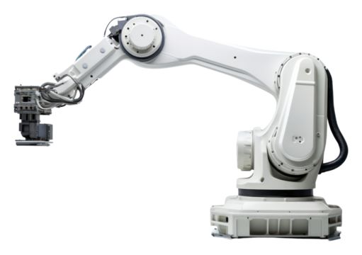 PNG Robot arm machine tool for industrial manufacture factory technology equipment machinery.