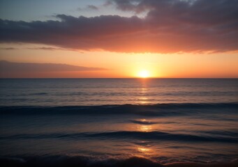 Obraz premium Sunset Over Calm Ocean Waves
