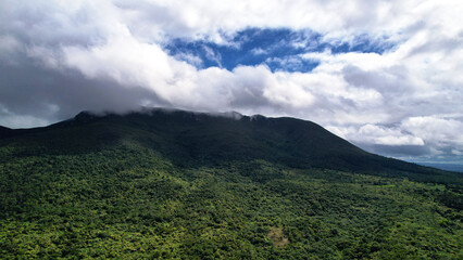 Fototapeta premium Clouds over the mountain in Ruy Barbosa Bahia Brazil