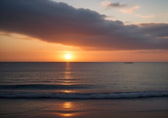 Sunset Over Calm Ocean Waves