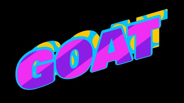 Abstract retro pattern word GOAT typography animation