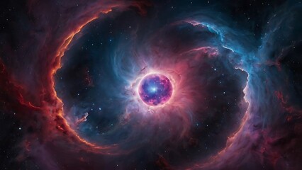 Obraz premium Space abstract background fantasy illustration planets, stars and space clouds wallpaper, shining stars and objects