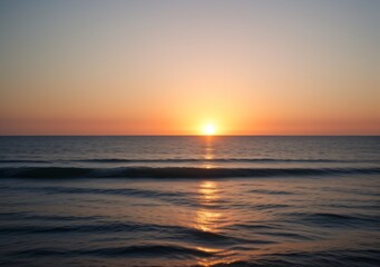 Sunset Over Calm Ocean Waves