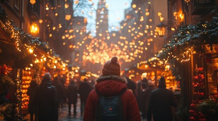Fototapeta premium Christmas market in Italy