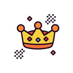 Crown Cartoon symbol, and vector, Can be used for web, print, and mobile