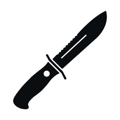 Knife icon in flat style isolated on white background. For your design, logo. Vector illustration.