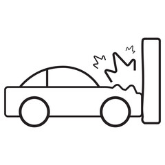 Naklejka premium Smashed Car Icon, symbol, and vector, Can be used for web, print, and mobile