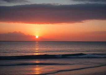 Obraz premium Sunset Over Calm Ocean Waves