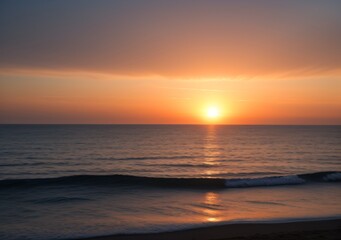 Sunset Over Calm Ocean Waves