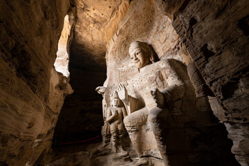 Exquisite Sculpture Art of Yungang Grottoes in Datong, China