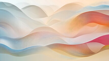 Obraz premium Abstract Wavy Lines in Pastel Colors Background