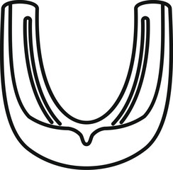 Dental mouth guard is protecting teeth from injury icon outline vector