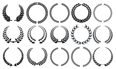 Laurel wreaths vector set. Laurel wreaths isolated on white background