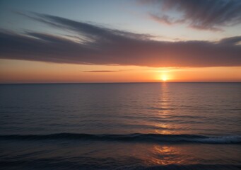 Sunset Over Calm Ocean Waves