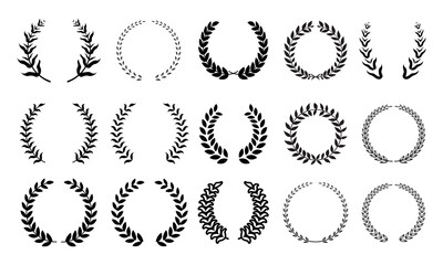 Laurel wreaths set. Laurel wreaths collection. Laurel wreaths vector set