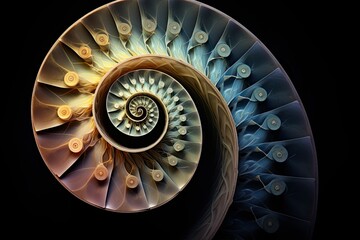 Obraz premium The natural harmony and mathematical beauty of the Fibonacci sequence 