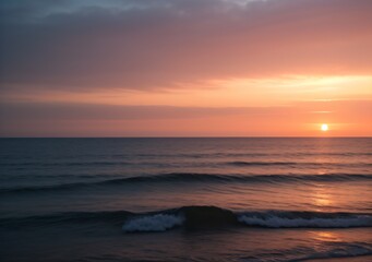 Sunset Over Calm Ocean Waves