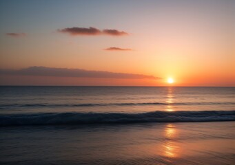 Obraz premium Sunset Over Calm Ocean Waves