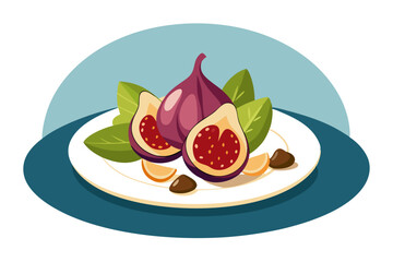 Exquisite Gourmet Plate | Fresh Figs, Pomegranate Seeds, and Almonds for Elegant Dining