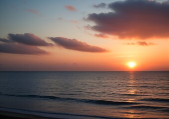 Sunset Over Calm Ocean Waves