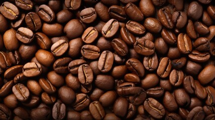 Obraz premium A close-up view of various coffee beans, showcasing different shades and textures, emphasizing their natural beauty.