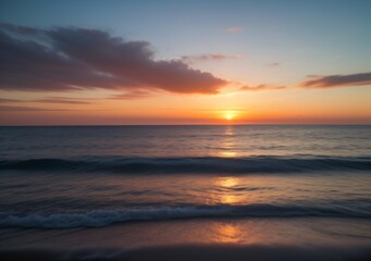 Sunset Over Calm Ocean Waves