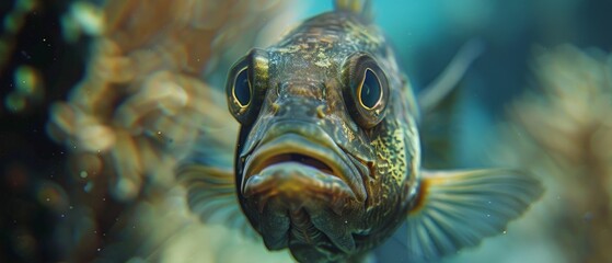 Fototapeta premium Majestic fish in the ocean. An exquisite image capturing the beauty of a fish in its natural habitat. is a true symbol of the wonders of the fish world.