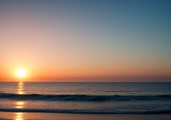 Sunset Over Calm Ocean Waves
