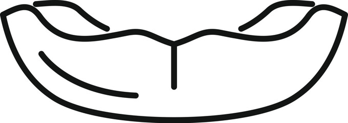 Simple vector icon of a mouthguard, essential protective gear for athletes in contact sports