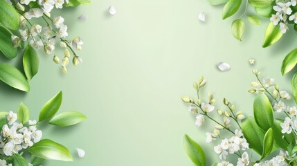 Obraz premium Template design banner for spring season sale in light green background