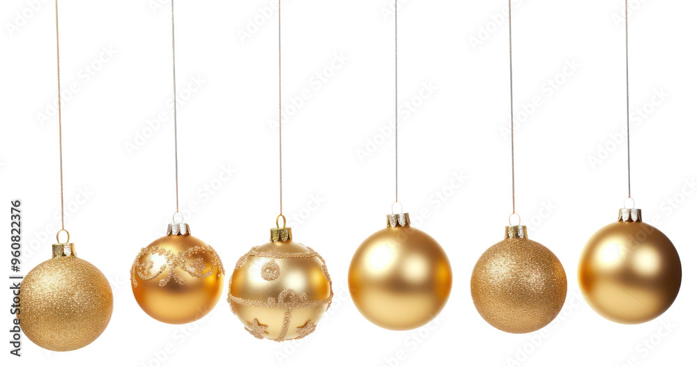 Wall mural PNG Gold Christmas balls gold christmas jewelry.