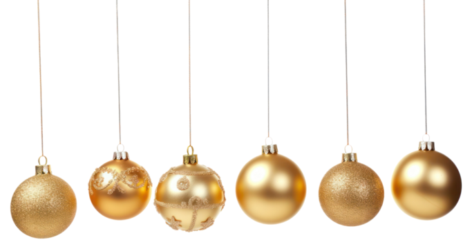 PNG Gold Christmas balls gold christmas jewelry.