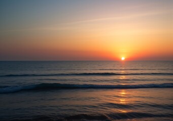Obraz premium Sunset Over Calm Ocean Waves
