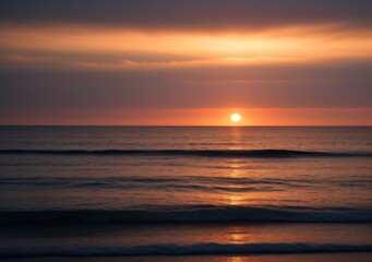 Obraz premium Sunset Over Calm Ocean Waves