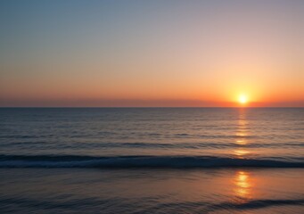 Obraz premium Sunset Over Calm Ocean Waves